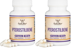 Double Wood Pterostilbene capsules bottle showing potential antioxidant support