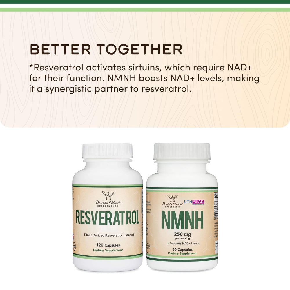 Dose-spoon showing 500 mg serving of Double Wood Resveratrol.