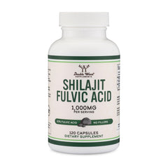 Double Wood Shilajit capsules bottle ready for daily antioxidant support.