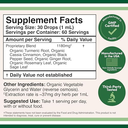 Double Wood Turmeric Drops dropper pour enables easy, precise dosage.