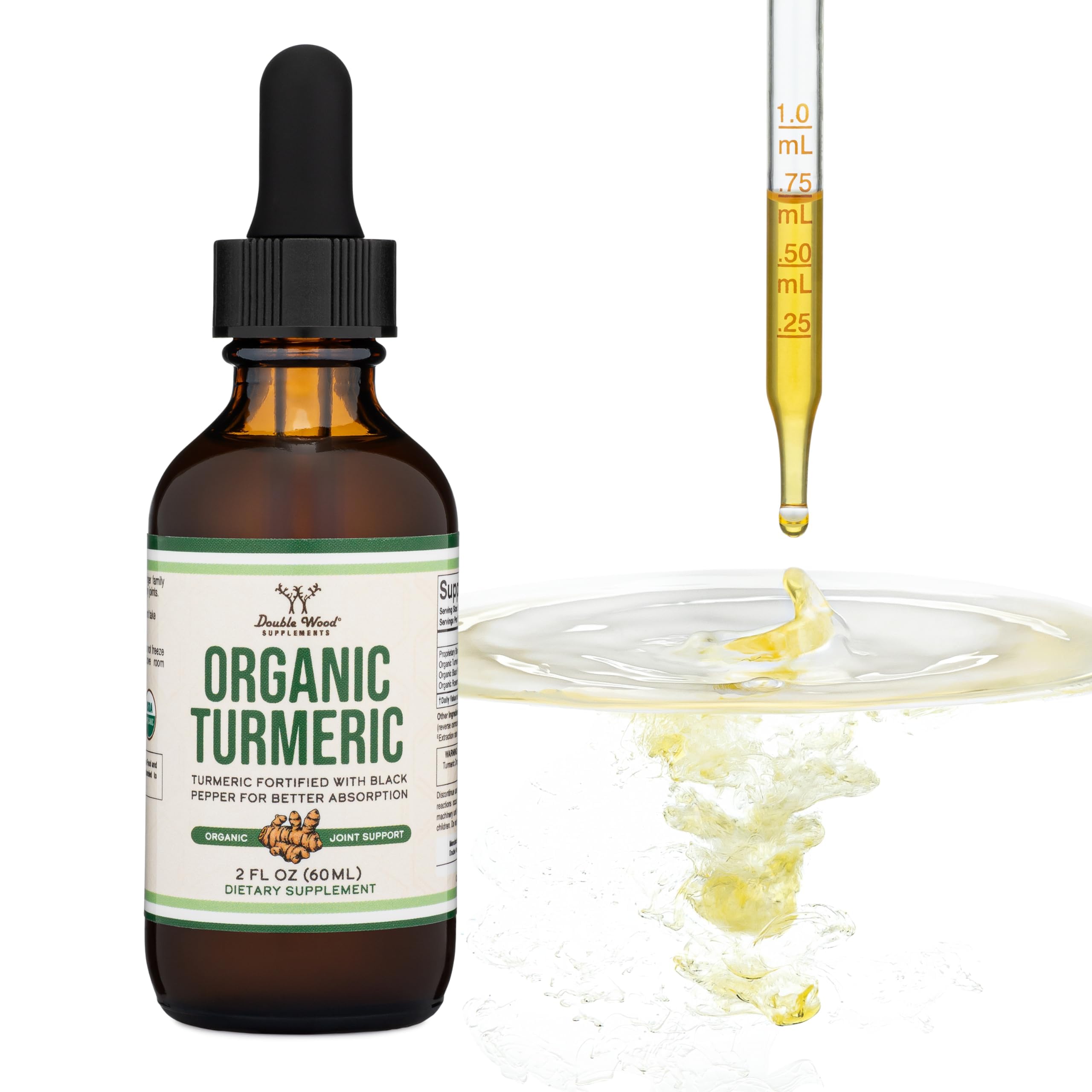 Double Wood Turmeric Drops tea-mix idea for enhancing turmeric tea.