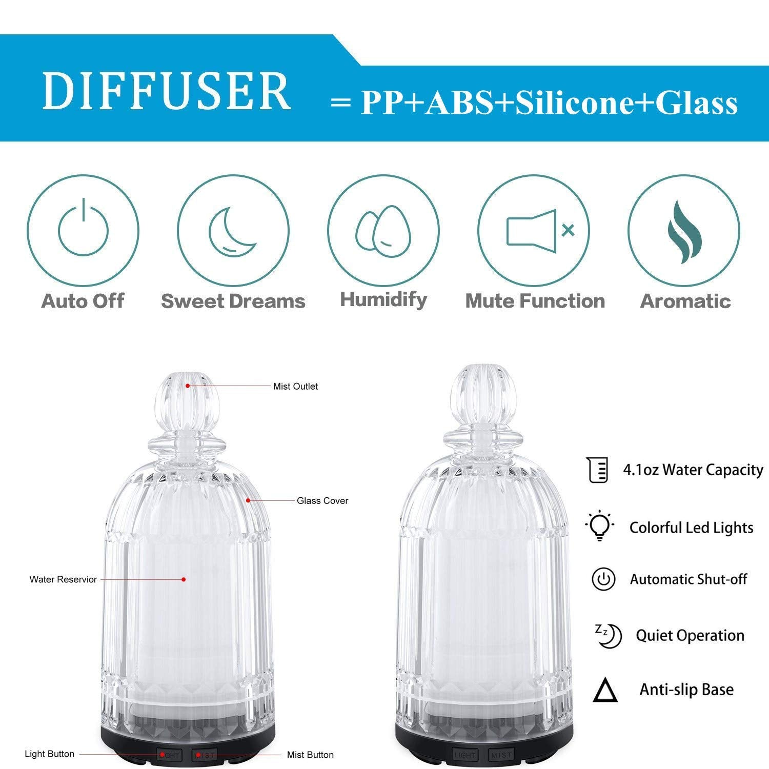 DOUDING compact diffuser ideal for desk or bedside use