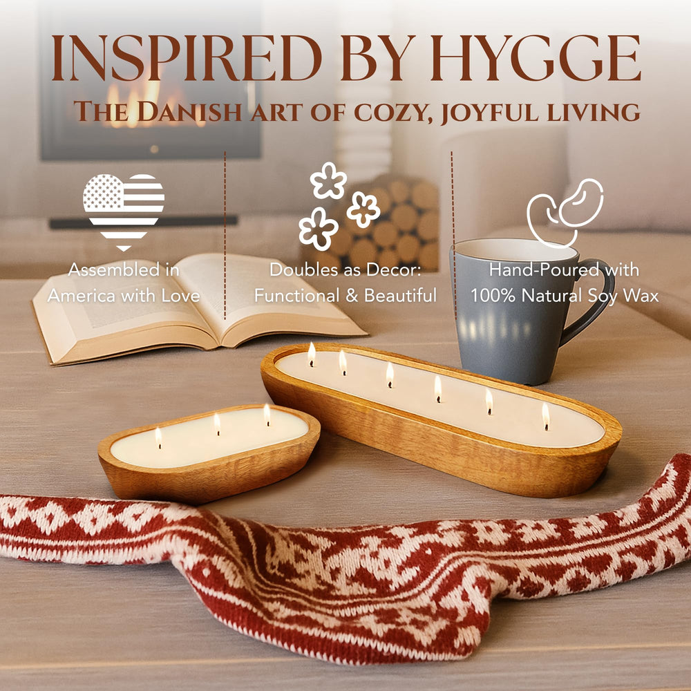 Dough Bowl Candle Co. wooden dough bowl decor adds rustic charm to living spaces.