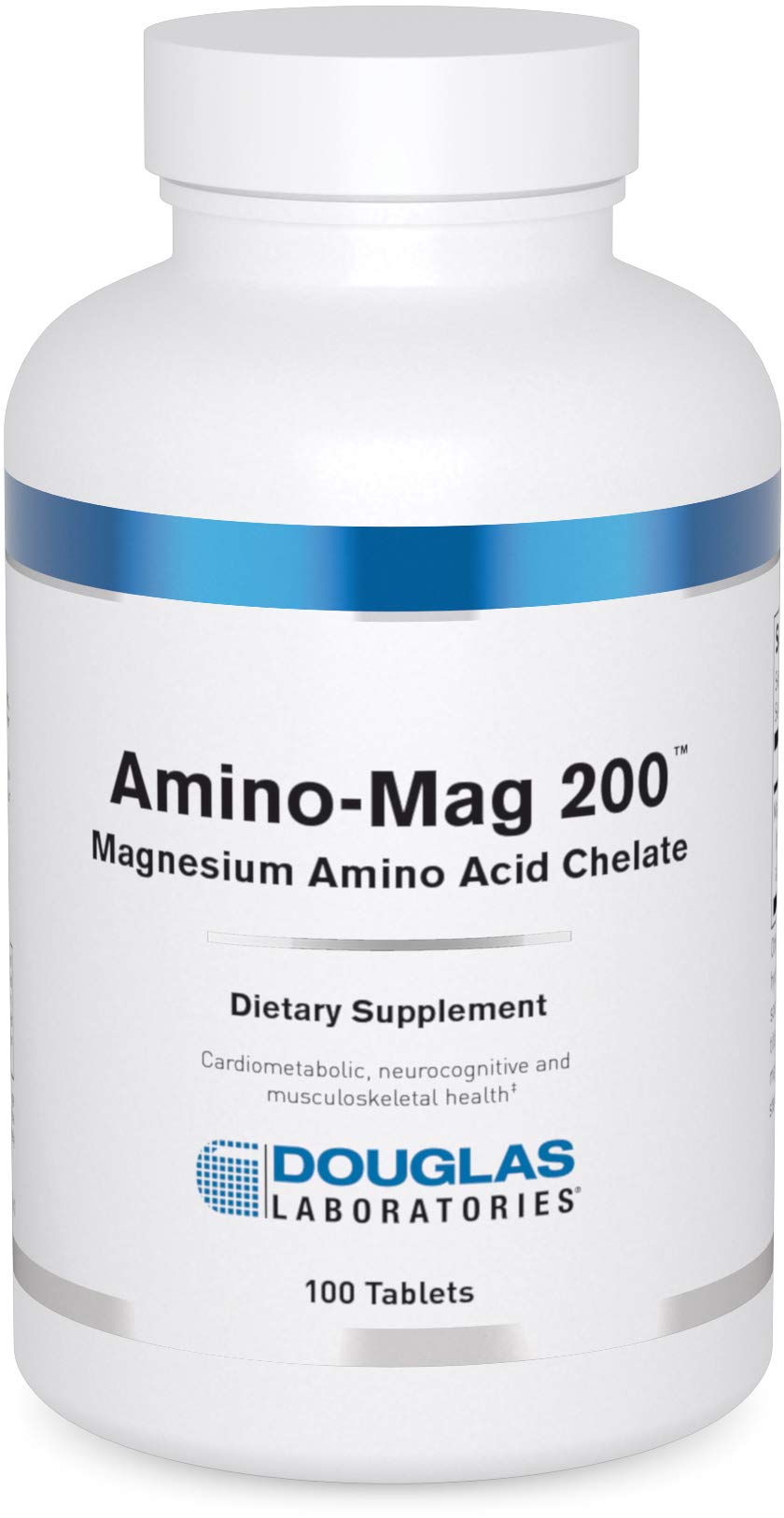 Douglas Laboratories Amino-Mag 200 bottle front view for daily magnesium support and heart health