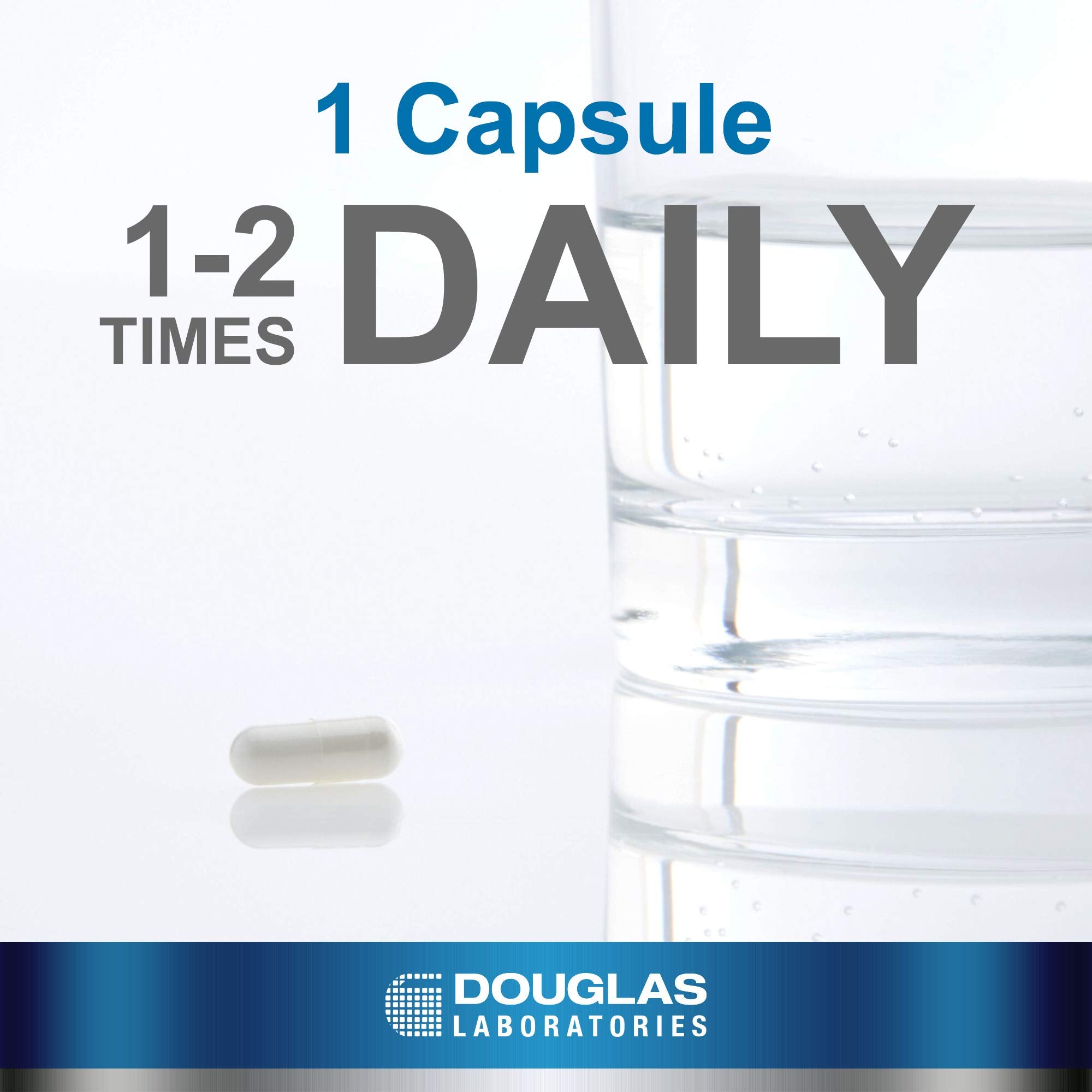 Douglas Laboratories Biotin 8 mg label on bottle emphasizing GMP and GMO-free manufacturing