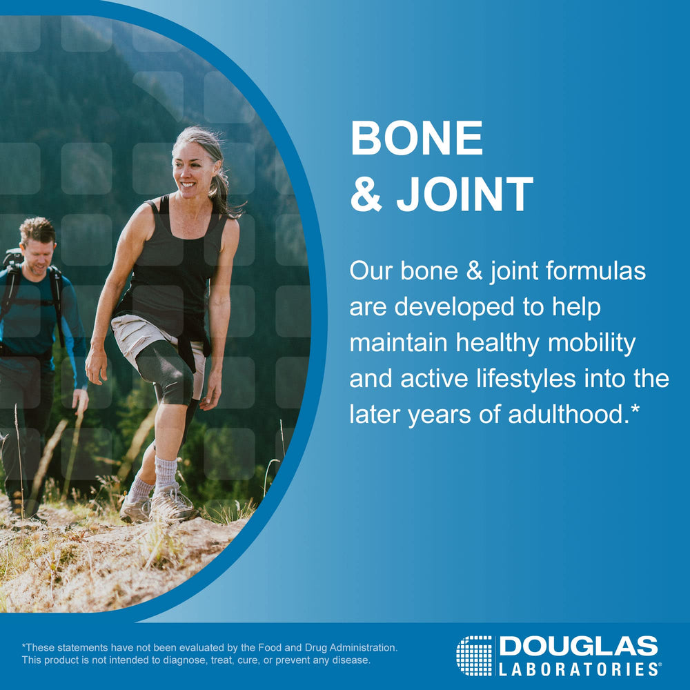 Douglas Laboratories Boswellia-Turmeric Complex label back explains GMP alignment and GMO-free quality