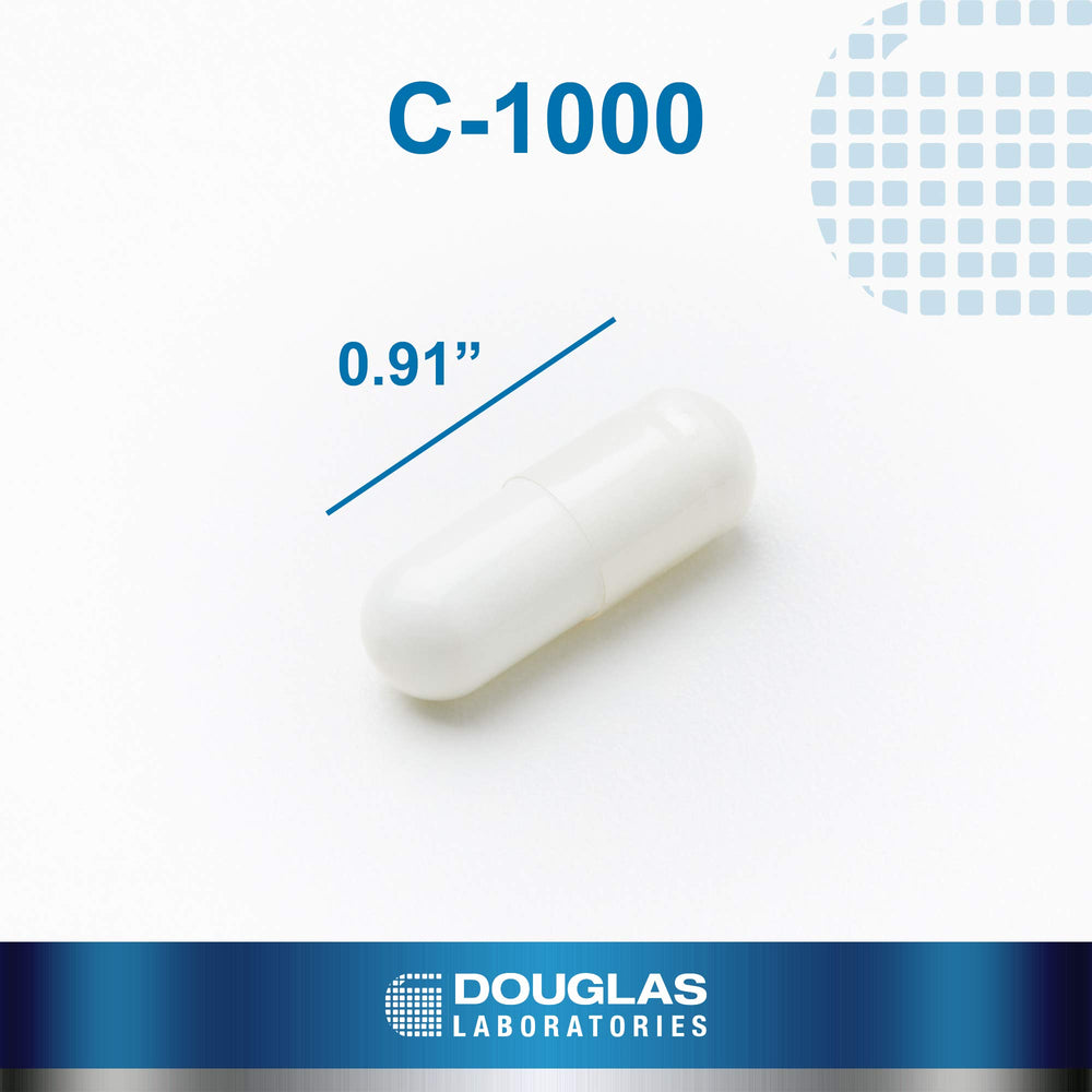Douglas Laboratories C-1000 label design highlights GMO-free quality