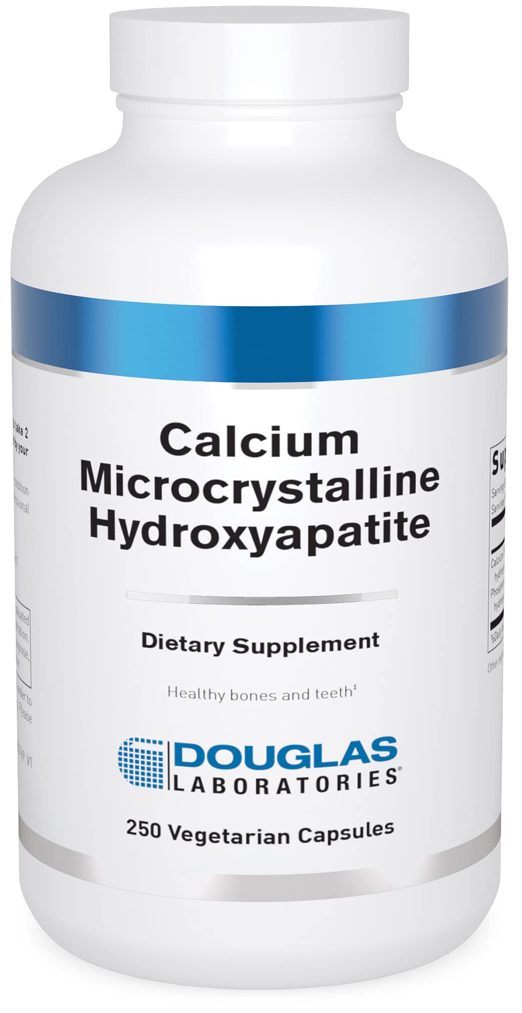 Douglas Laboratories Calcium Microcrystalline Hydroxyapatite bottle front supports bone and teeth health.