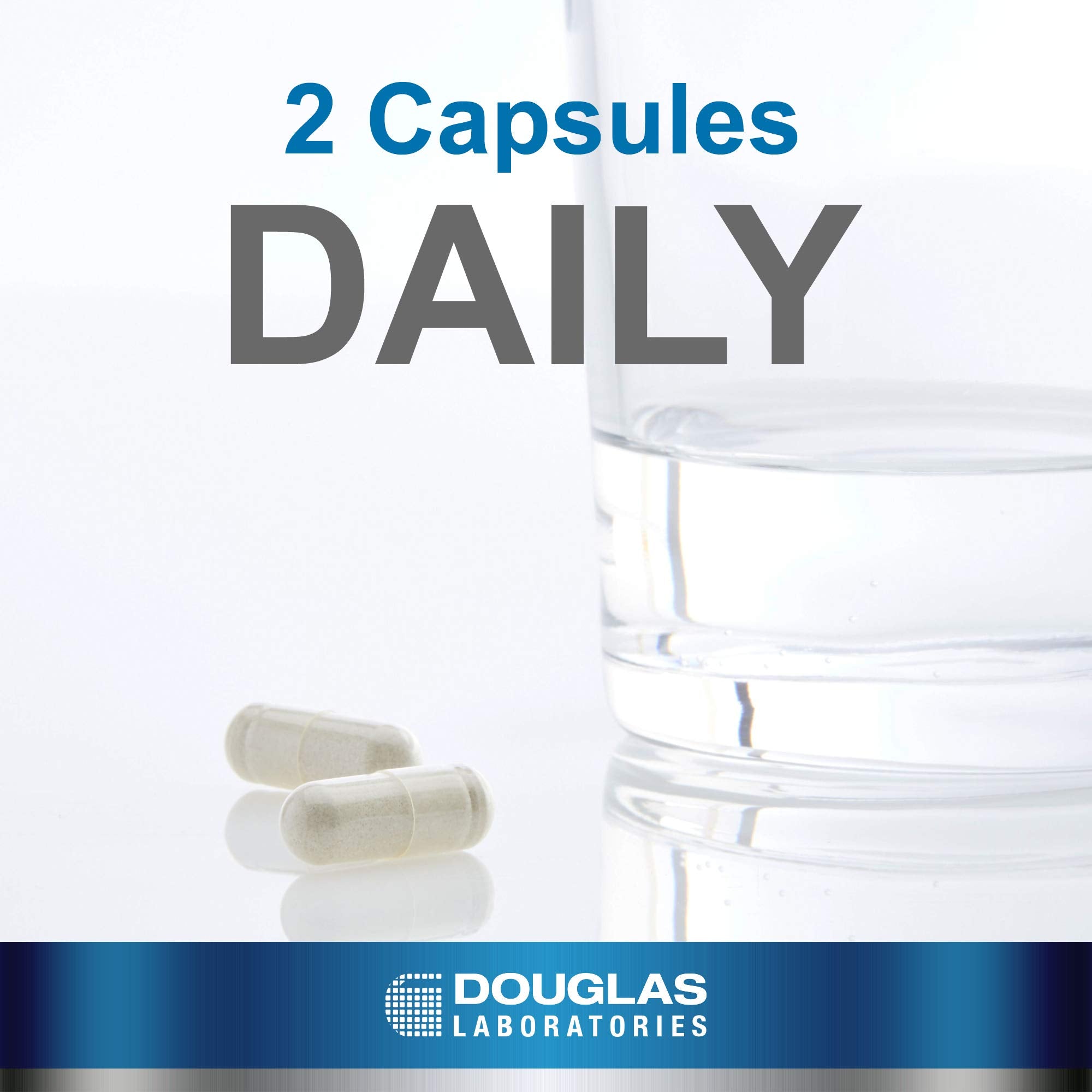 Douglas Laboratories Calcium Microcrystalline Hydroxyapatite capsules closeup shows vegetarian capsules for clean intake.