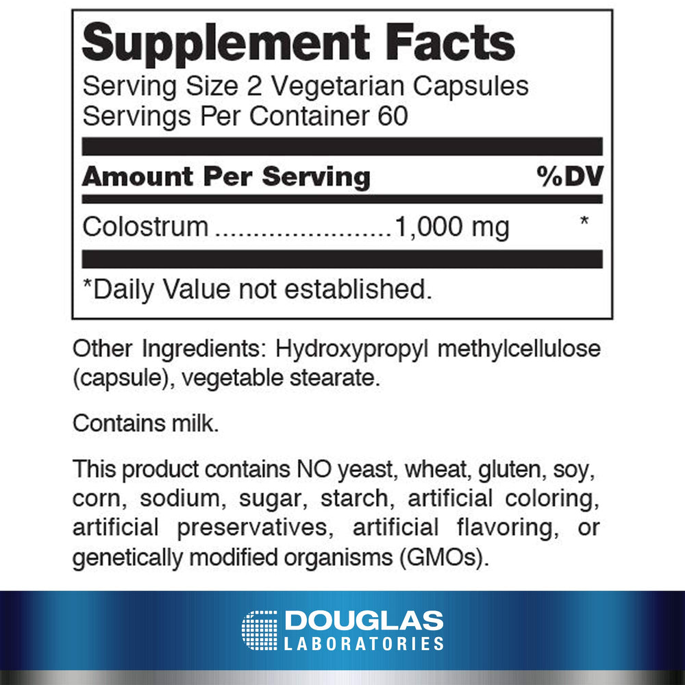Douglas Laboratories Colostrum capsules closeup for easy daily supplementation