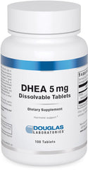 Douglas Laboratories DHEA 5 mg dissolvable tablets in bottle for daily hormone balance support