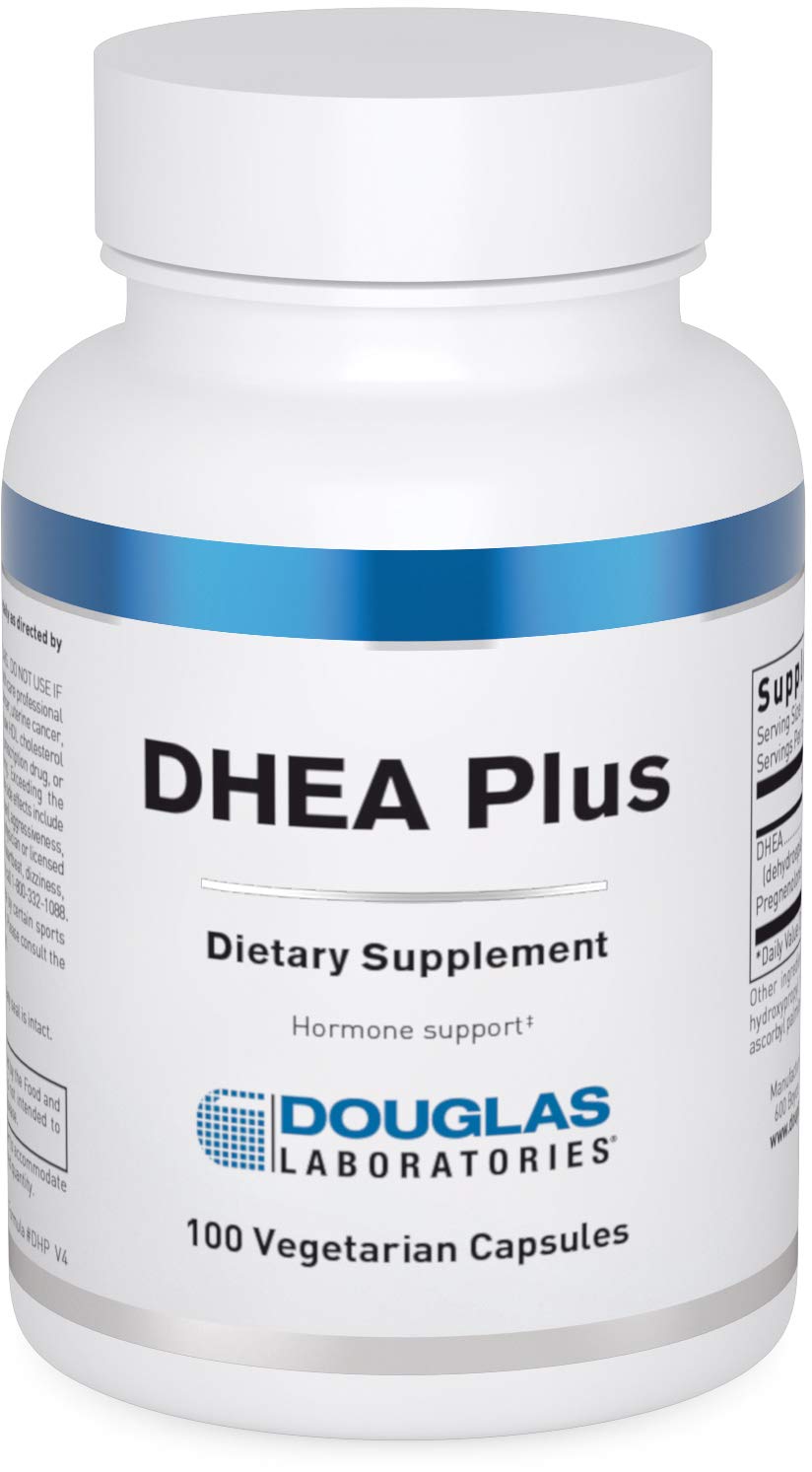 Douglas Laboratories DHEA Plus bottle front, signaling daily immune and energy balance.