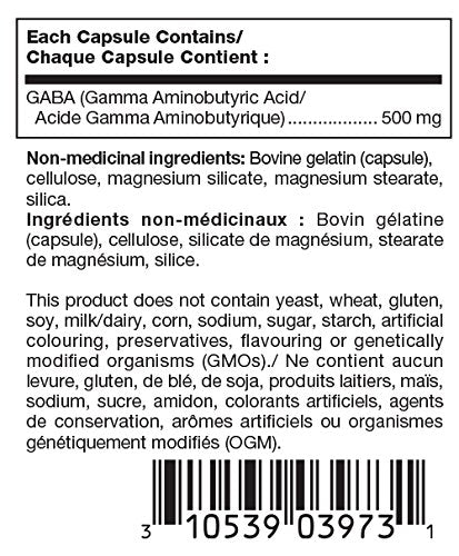 Douglas Laboratories GABA 500mg capsules close-up for brain support