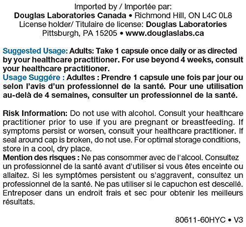 Douglas Laboratories GABA 500mg label details and ingredients