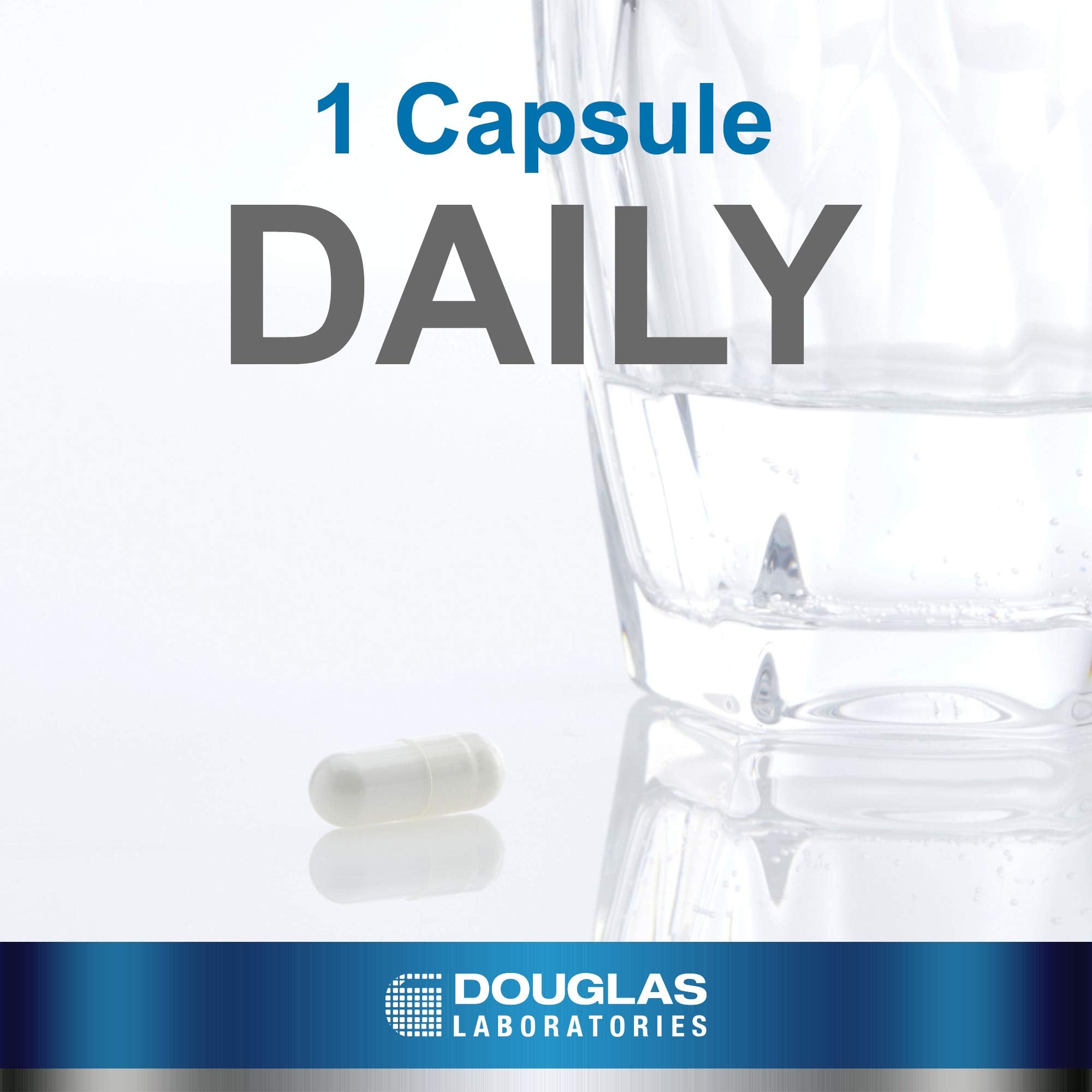 Close-up of Douglas Laboratories L-Glutamine label highlighting gut health ingredients.