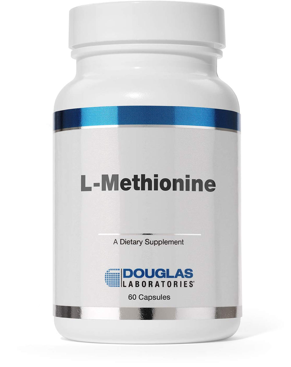 Douglas Laboratories L-Methionine bottle pour; may support antioxidant defenses.
