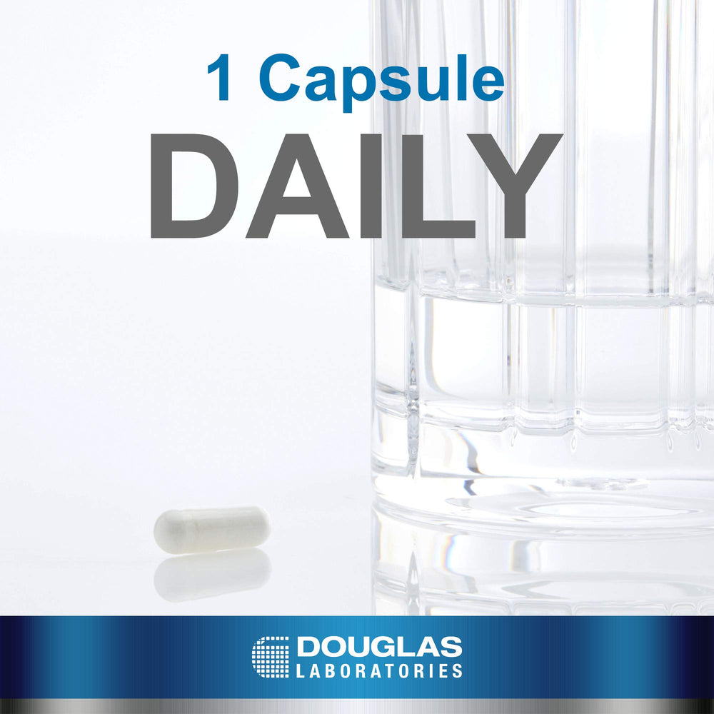 Side-view of Douglas Laboratories L-Serine bottle highlighting 60 capsules