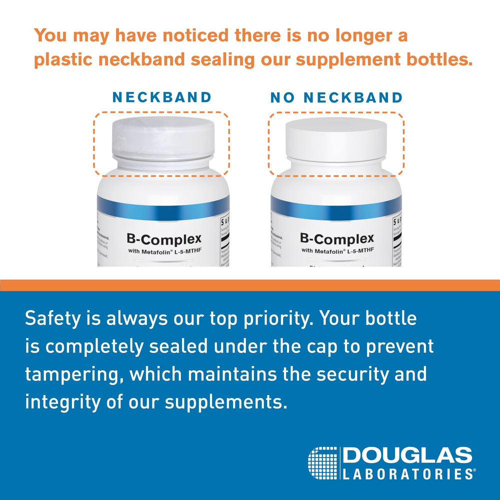 Label close-up of Douglas Laboratories Magnesium Glycinate showing GMO-free formula.