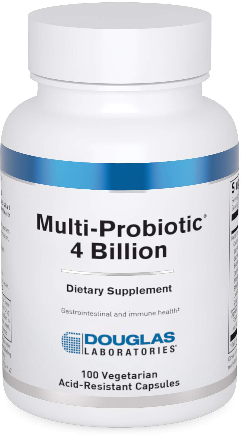 Douglas Laboratories Multi-Probiotic 4 Billion bottle front showing 4B CFUs for GI support
