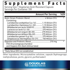 Douglas Laboratories Multi-Probiotic 4 Billion capsules close-up highlighting acid-resistant capsule