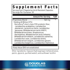 Douglas Laboratories capsules close-up showing probiotic capsules for immune and digestive balance