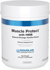 Douglas Laboratories Muscle Protect HMB powder tub on shelf supports lean muscle health.