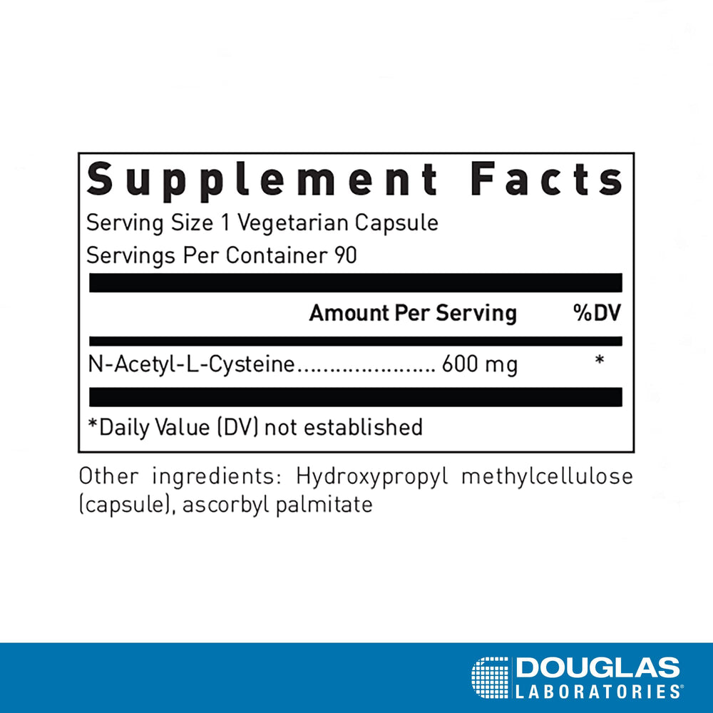 NAC 600 mg capsules by Douglas Laboratories ready to take