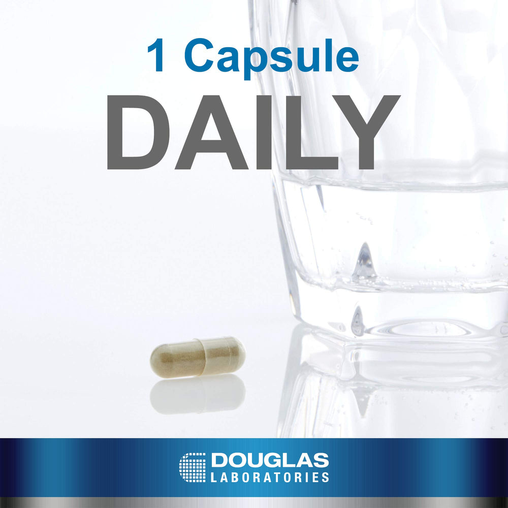 Douglas Laboratories Olive Leaf Extract capsules on white background for easy daily supplementation.