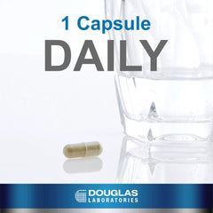 Douglas Laboratories Olive Leaf Extract capsules on white background for easy daily supplementation.