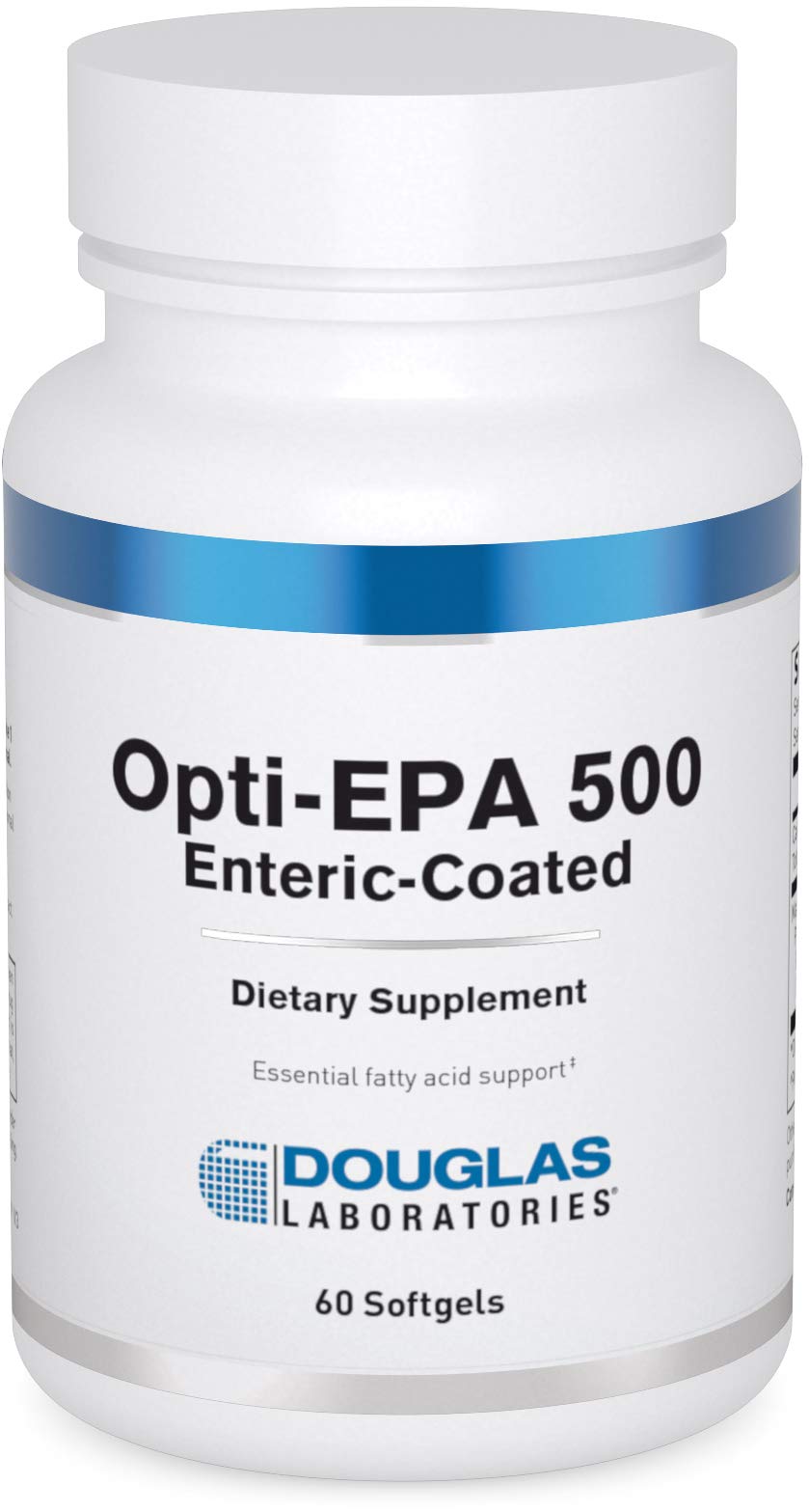 Douglas Laboratories Opti-EPA 500 front bottle for daily omega-3 support.