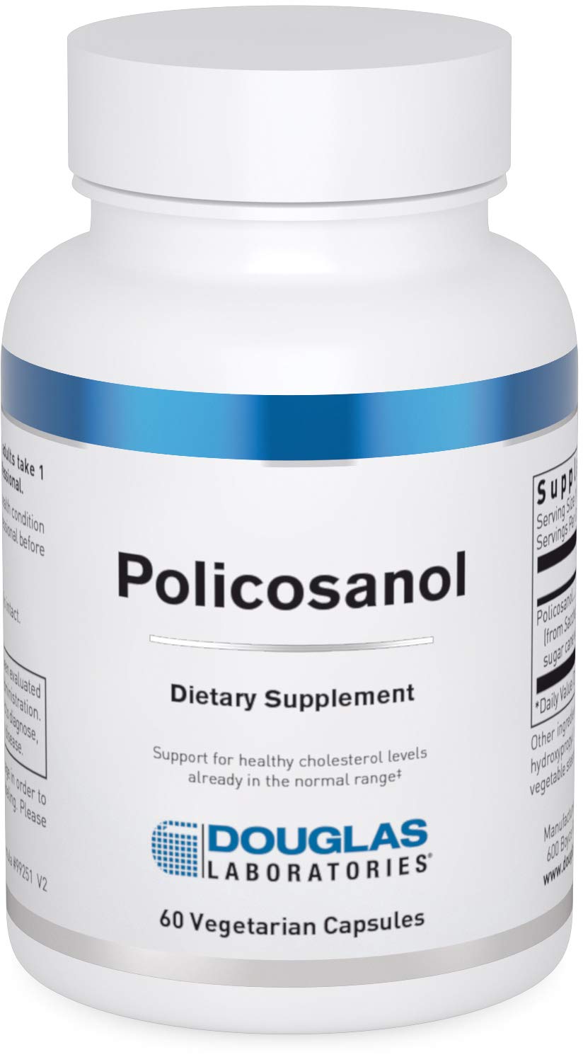 Douglas Laboratories Policosanol bottle with label highlighting lipid metabolism support.