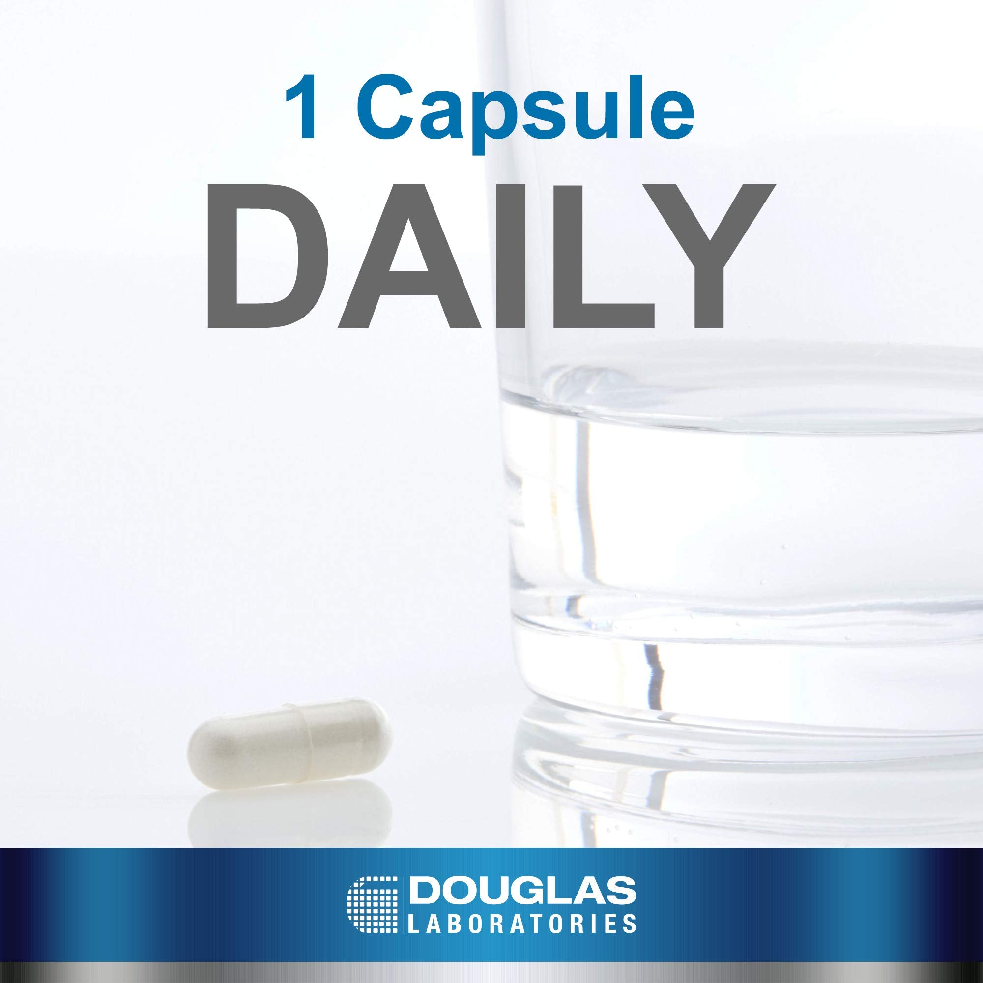 Douglas Laboratories Resveratrol capsules close-up indicating convenient daily antioxidant support.