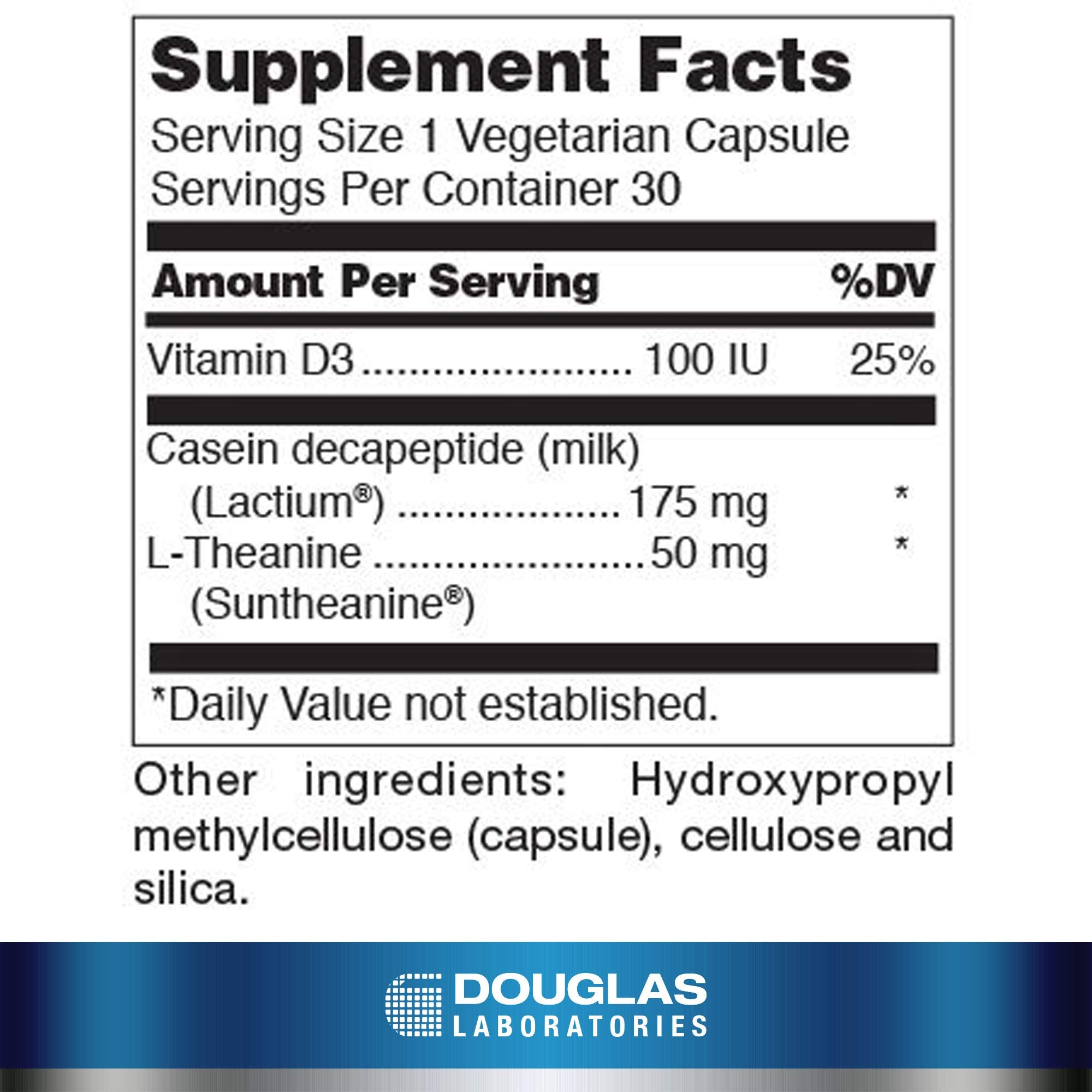 Douglas Laboratories Sereniten Plus close-up of capsules emphasizing cortisol regulation benefits