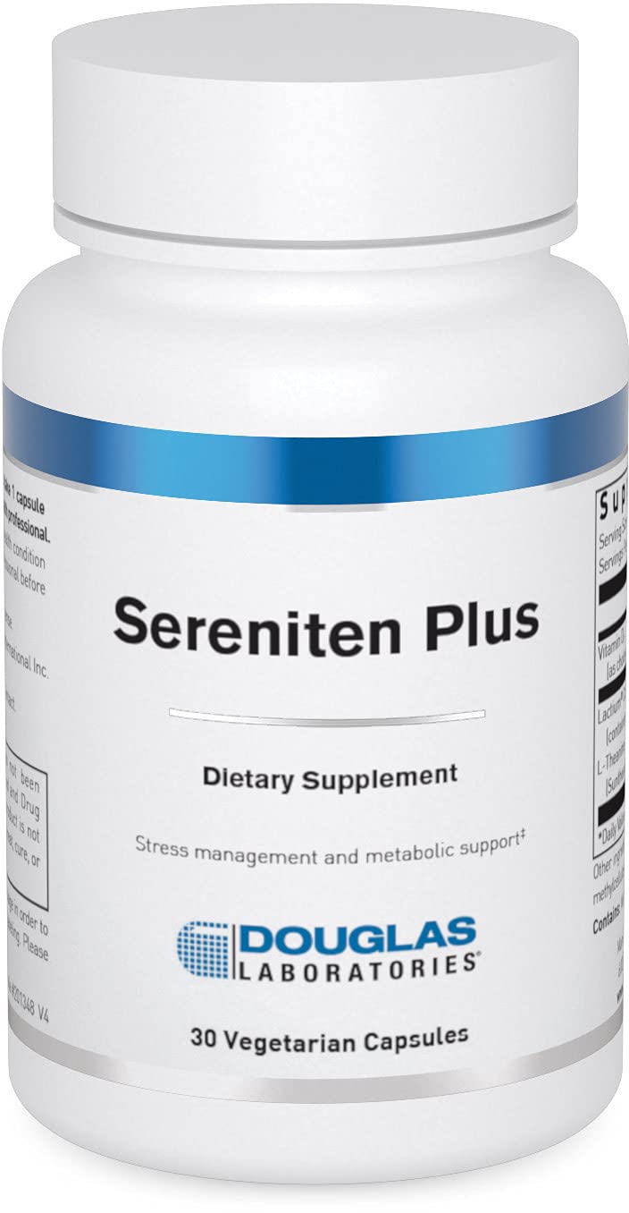 Douglas Laboratories Sereniten Plus bottle front view promoting stress support and sleep balance