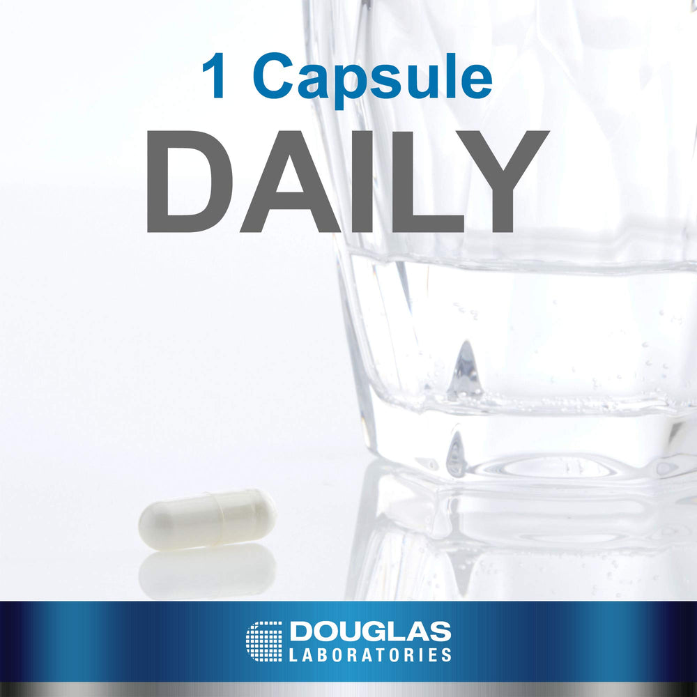 Douglas Laboratories Sereniten Plus capsules on a flat lay scene for calm