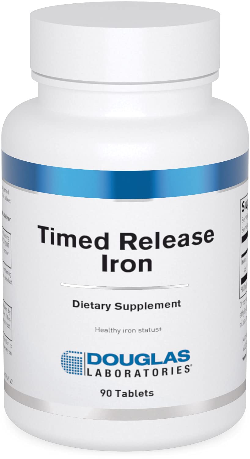 Douglas Laboratories Timed Released Iron bottle with label for steady release