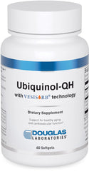 Douglas Laboratories Ubiquinol-QH bottle prepared for daily cardiovascular support.