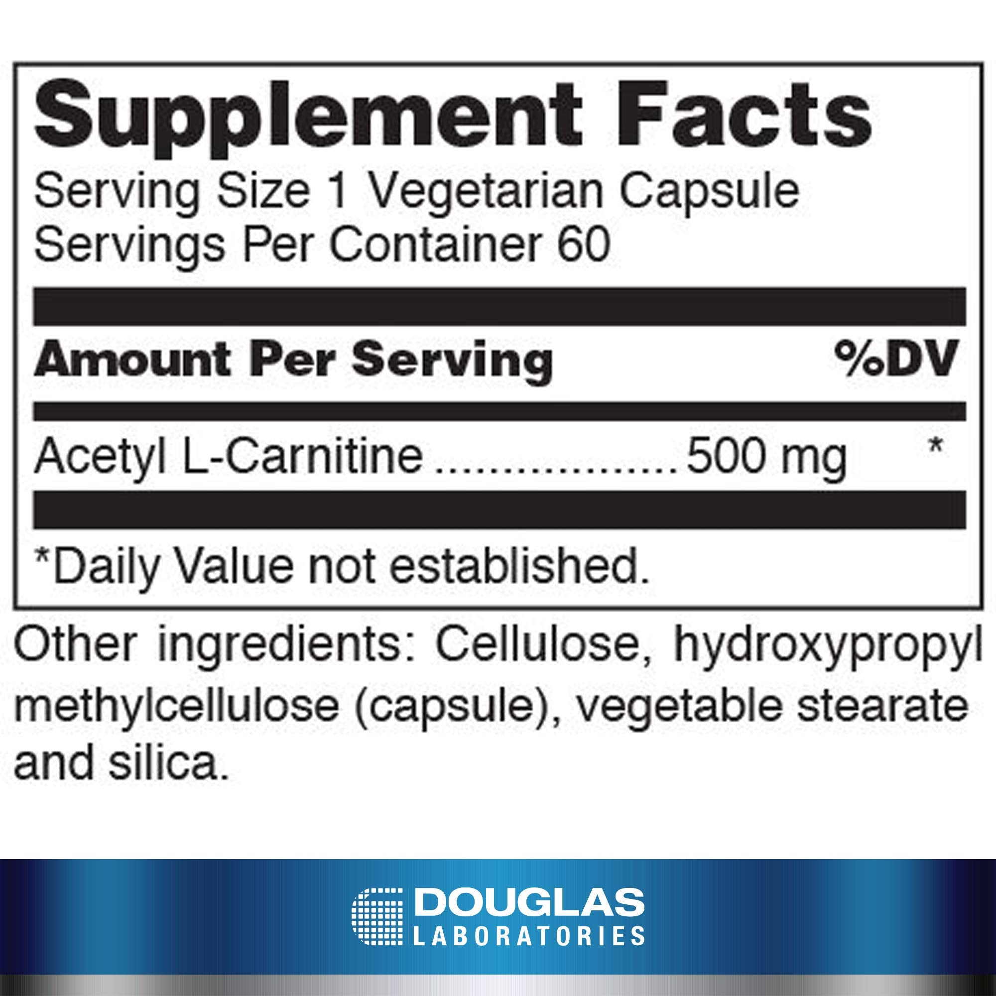 Douglas Laboratories Acetyl L-Carnitine 500 mg capsules ready for daily intake