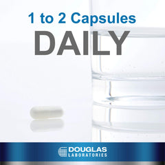 Capsules of Douglas Laboratories Calcium D-Glucarate illustrate easy daily use