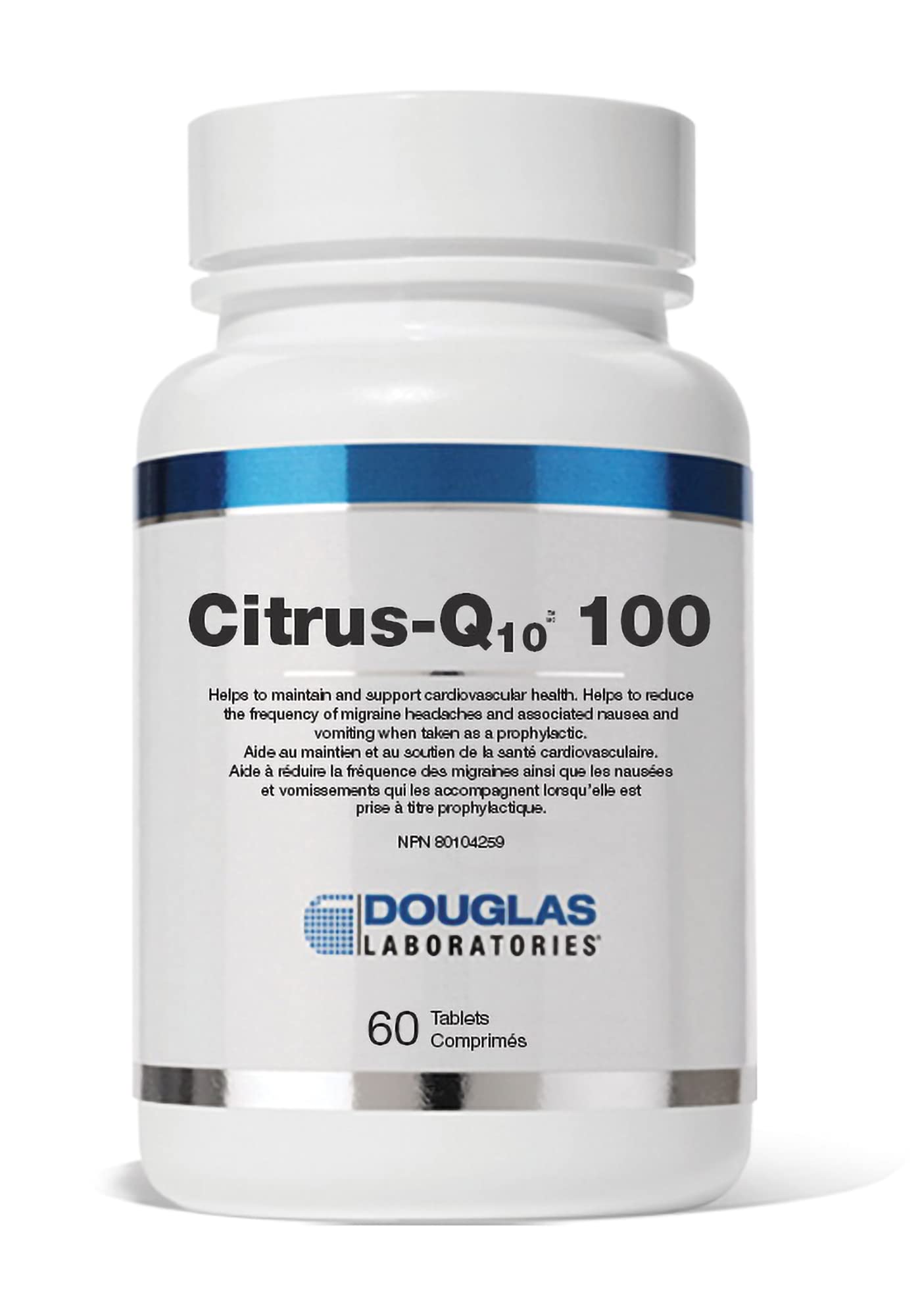 Douglas Laboratories Citrus-Q10 bottle front shows natural citrus flavor for daily use.