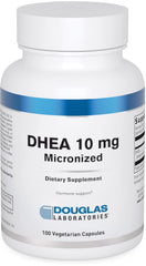 Douglas Laboratories DHEA 10 mg capsules bottle ready for daily hormone balance support.