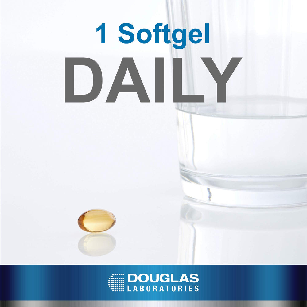 Douglas Laboratories E-400 capsules closeup displaying easy daily intake.