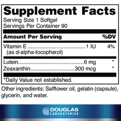 Douglas Laboratories Lutein zeaxanthin capsules provide vision support for healthy eye function