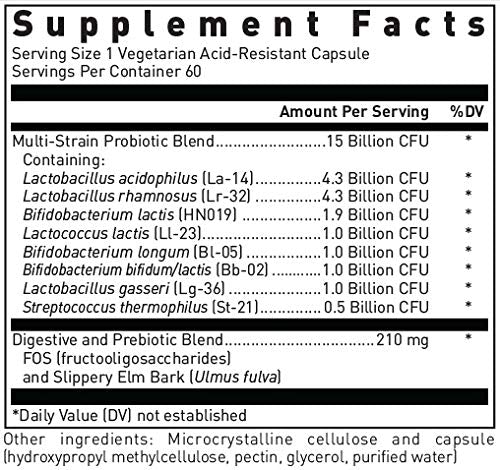 Douglas Laboratories Multi-Probiotic 15 Billion capsules easy to swallow for gut balance