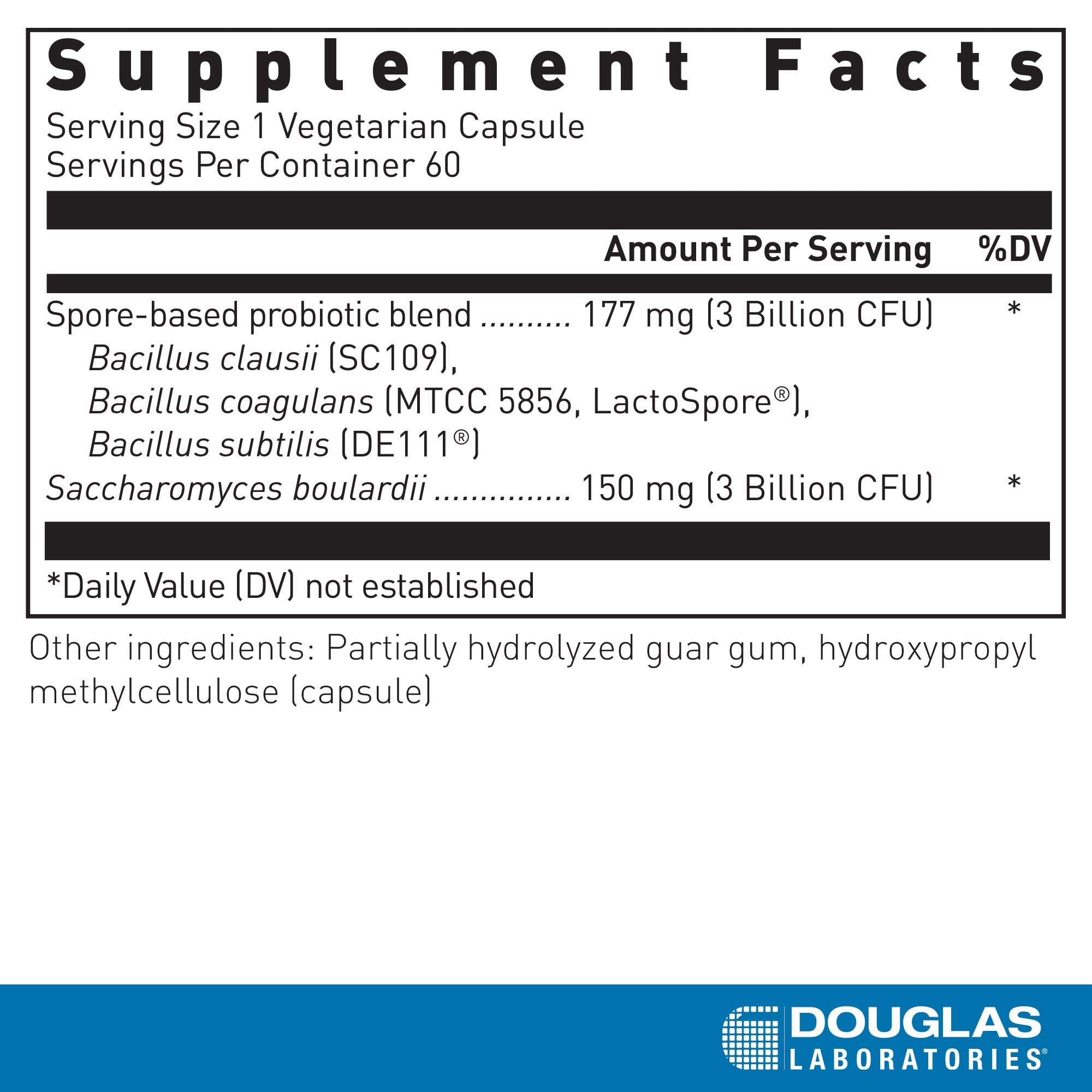 Capsules of Douglas Laboratories probiotic blend highlighting stability and GI benefits