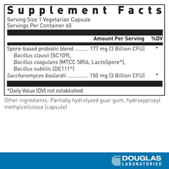 Capsules of Douglas Laboratories probiotic blend highlighting stability and GI benefits