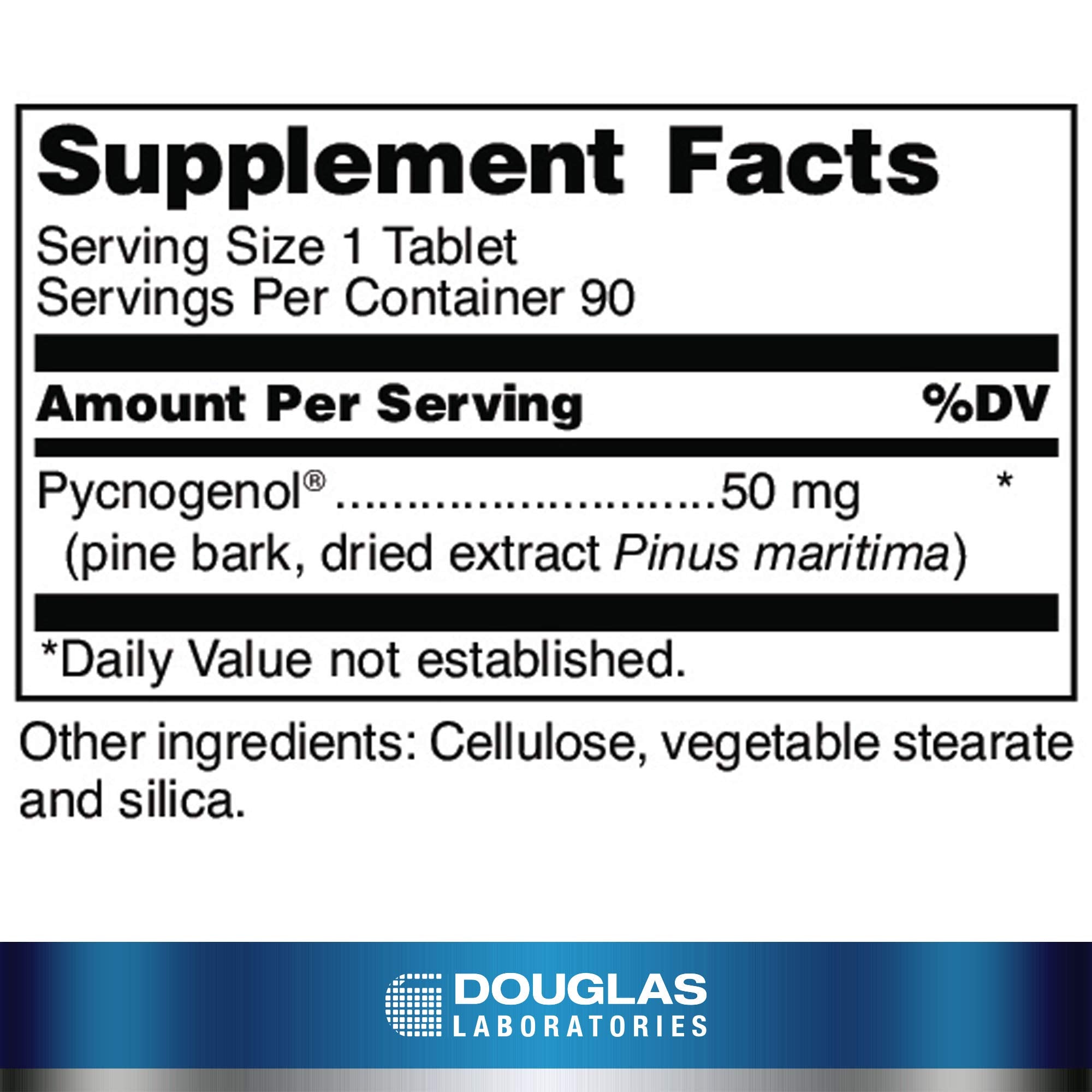 Douglas Laboratories Pycnogenol tablets close-up for daily cardiovascular-friendly use.