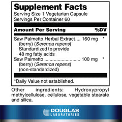 Douglas Laboratories Saw Palmetto Max-V capsules close-up for urinary health support