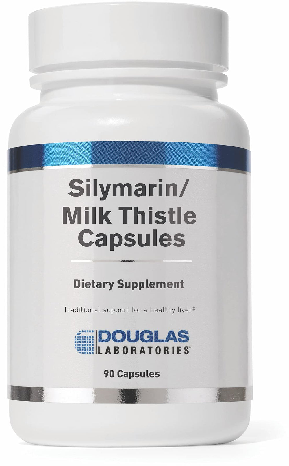 Douglas Laboratories Silymarin capsules bottle front, daily liver support option.