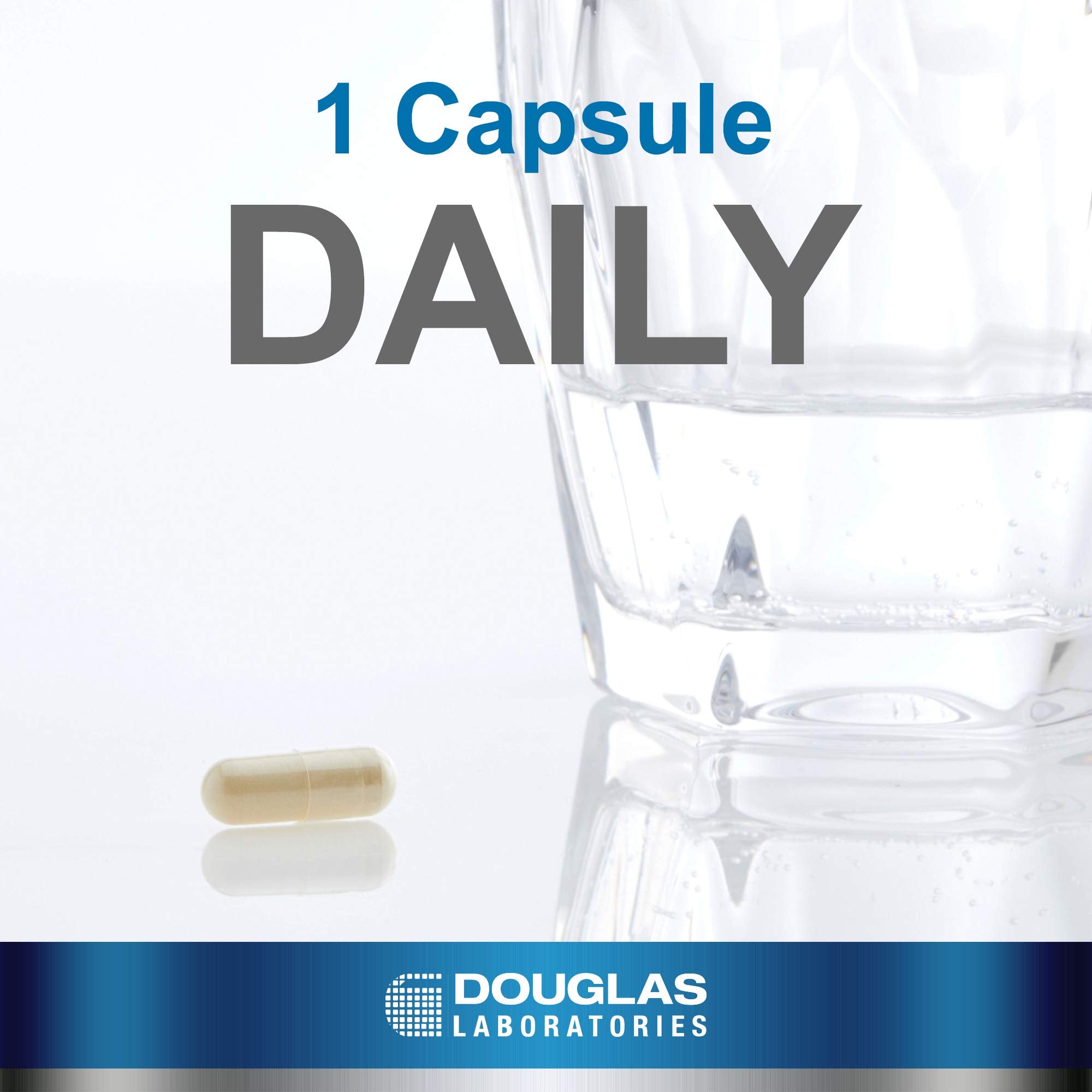 Close-up of Douglas Laboratories Silymarin capsules emphasizes easy daily dosing.